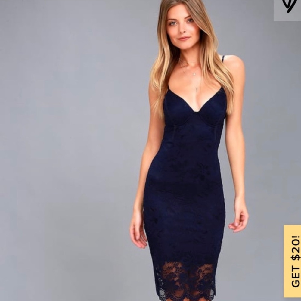 New | Lulus | Lace Midi Dress
